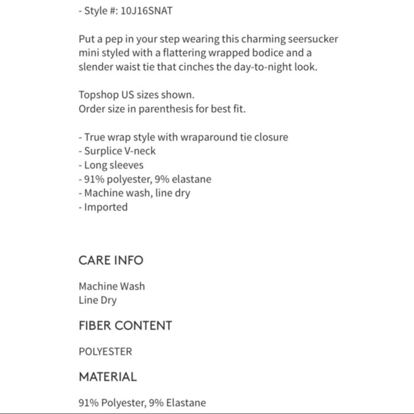 Topshop Long Sleeve Seersucker Wrap Mini Dress - Picture 11 of 11